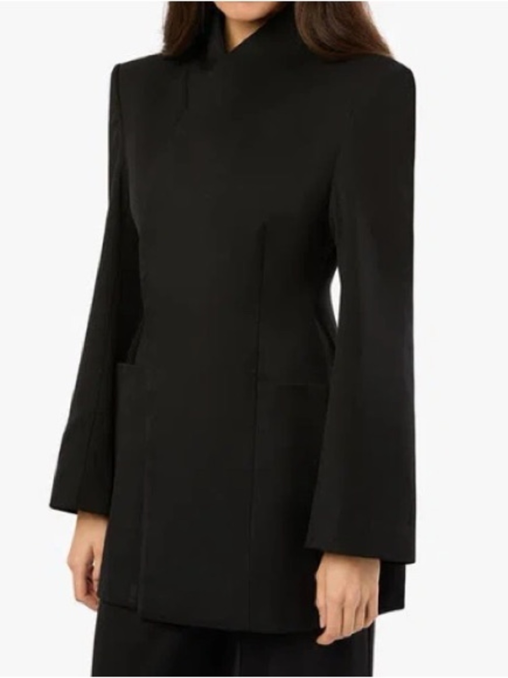 NWT WEWOREWHAT Hour Glass Blazer Jacket Size 0 Black 9821